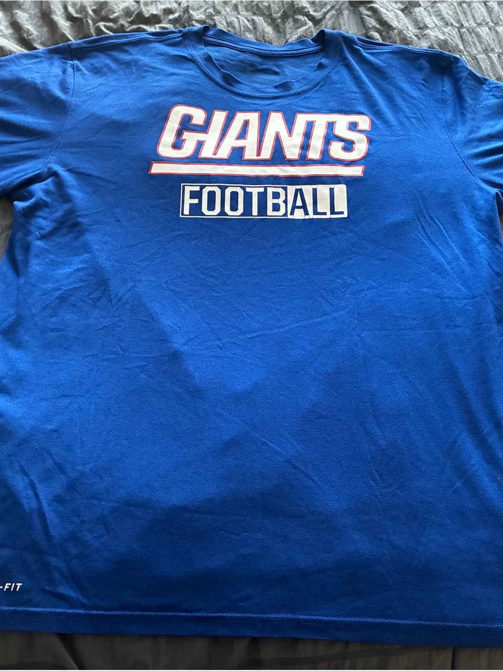 Nike Dri-Fit Blue 'Giants Football' Short Sleeve Tee